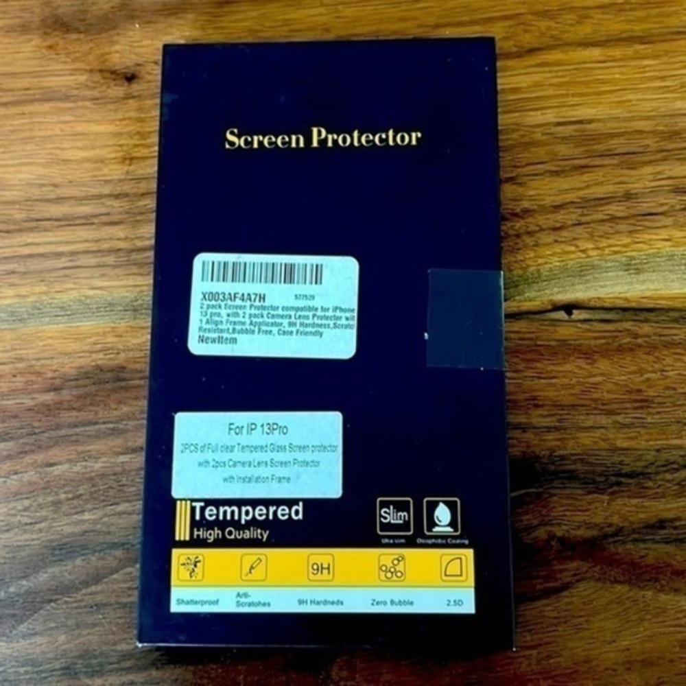 iPhone 13pro screen protector. 2 pcs full clear tempered glass with 2 pcs camera
